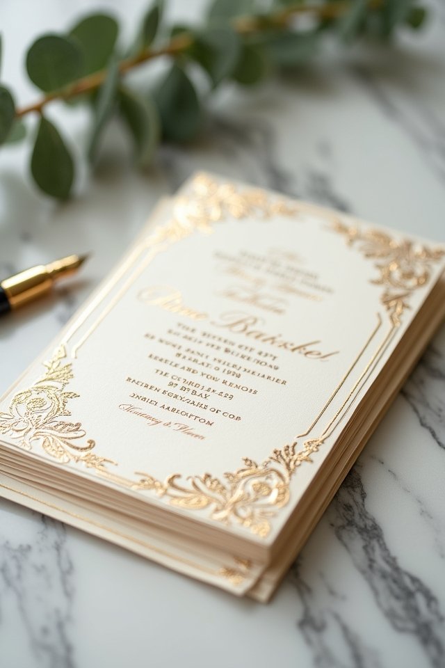 luxurious embossed wedding invitations