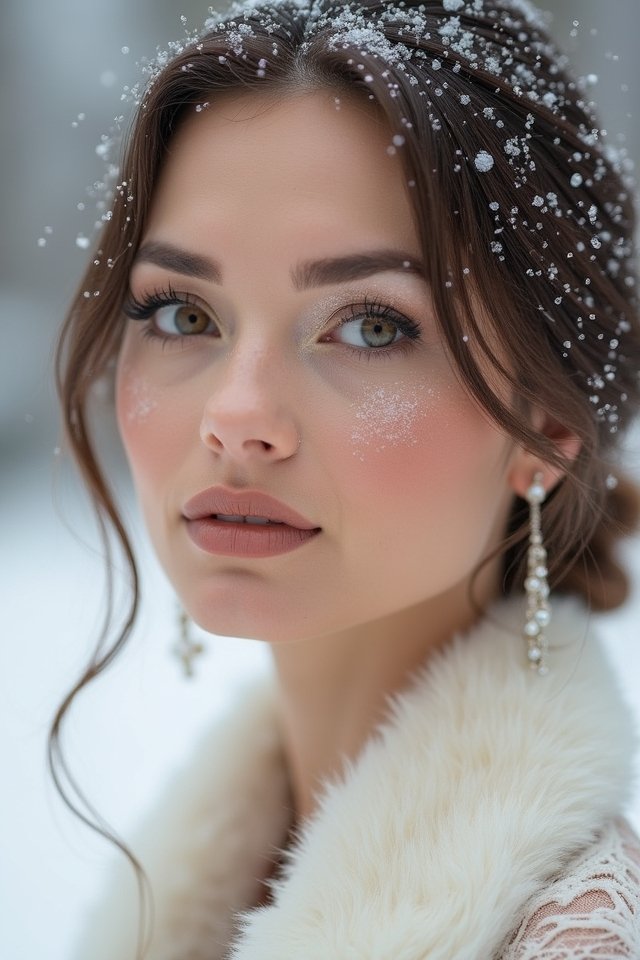 luxurious nude bridal lips