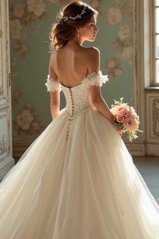 luxurious off shoulder ballgown elegance