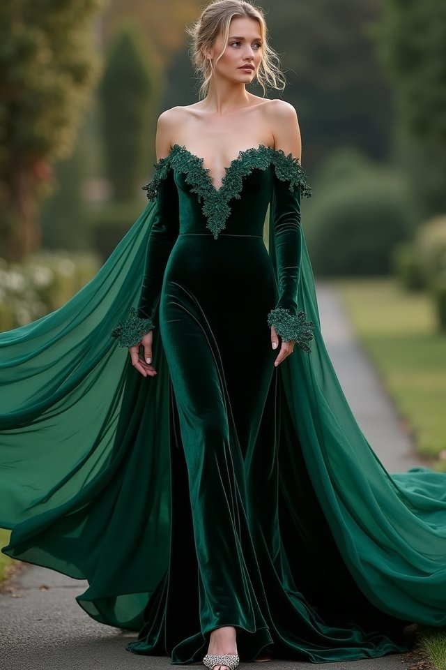 luxurious off shoulder elegance