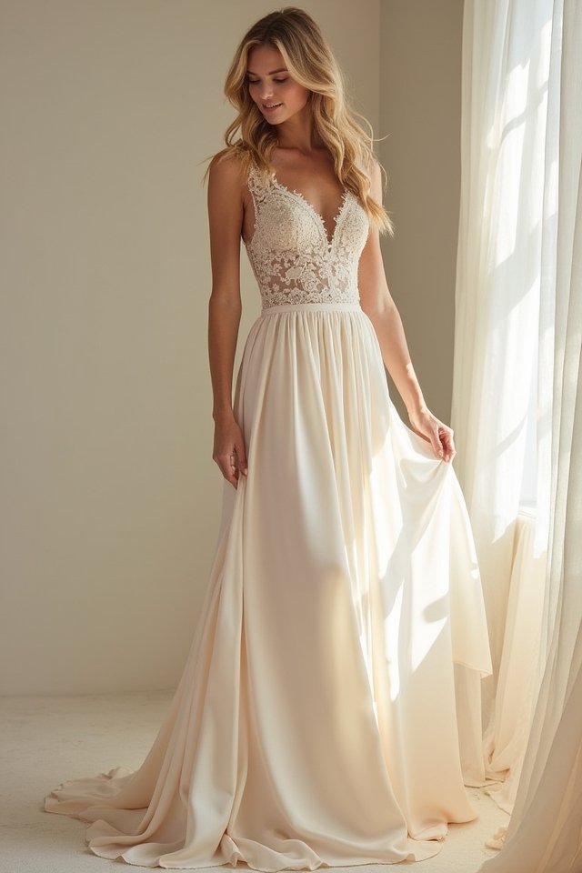 luxurious satin gown elegance