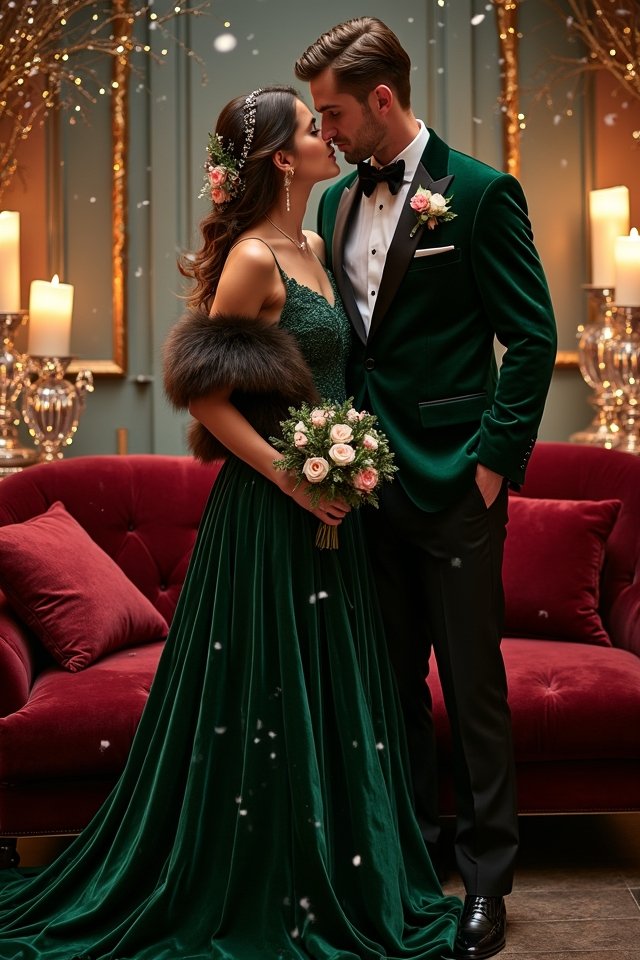 luxurious velvet and fur