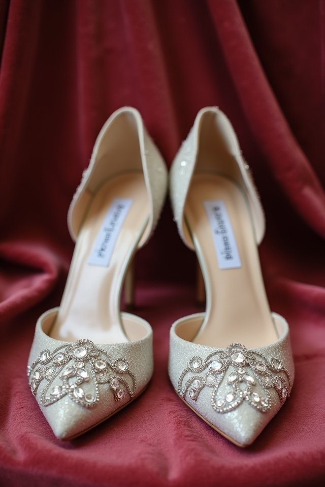 luxurious velvet bridal shoes