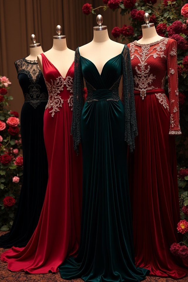 luxurious velvet wedding attire