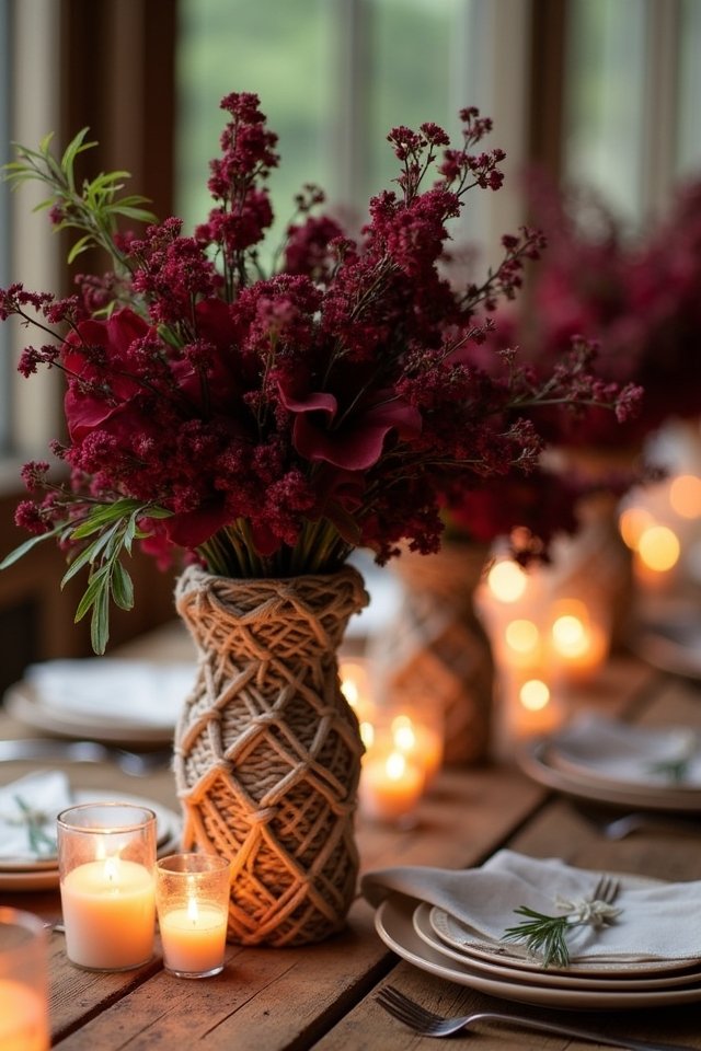 macrame vases with elegance