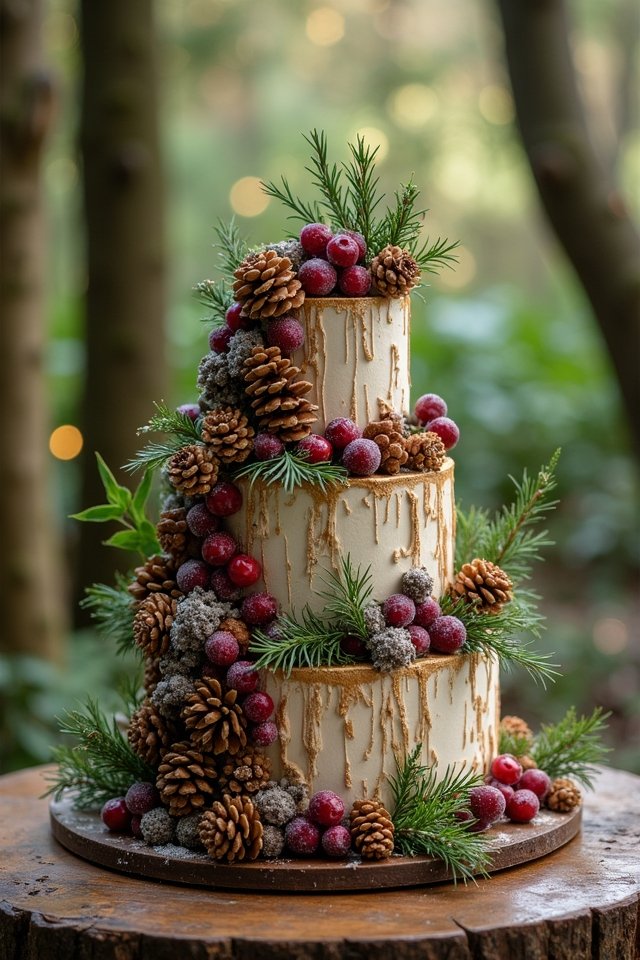 magical rustic forest cake