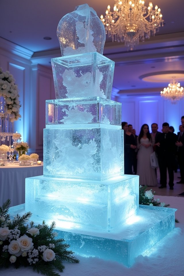 magical winter wedding centerpiece
