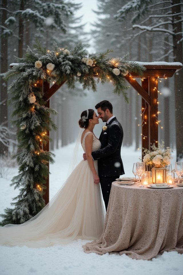 magical winter wedding decor
