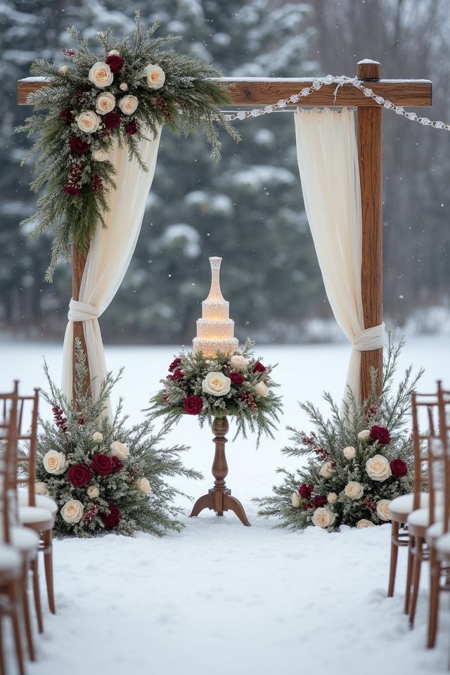 magical winter wedding decor