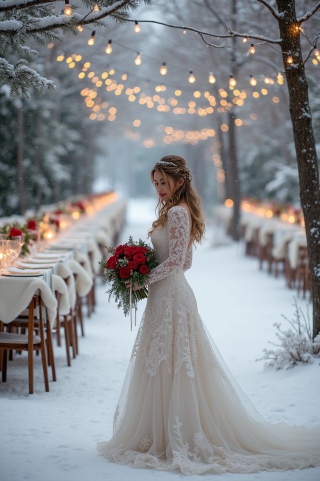 magical winter wedding decor