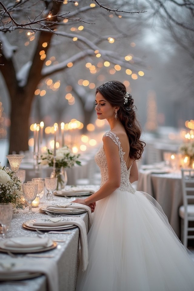 magical winter wedding lighting
