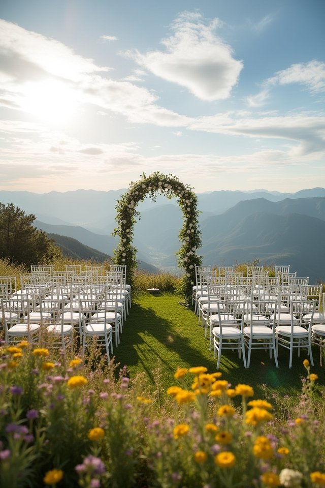 majestic mountain wedding backdrop