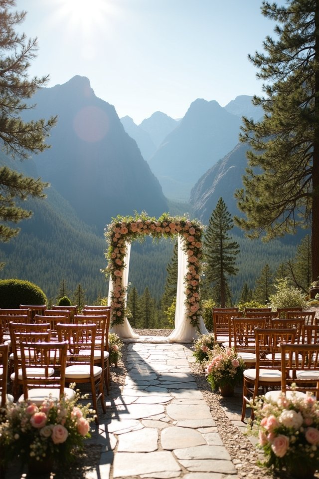 majestic mountain wedding backdrop