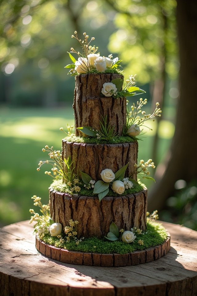 majestic tree trunk cake
