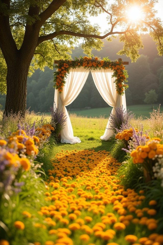 marigold themed wedding decorations