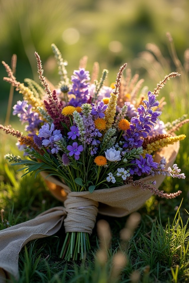 meadow inspired wildflower bouquet