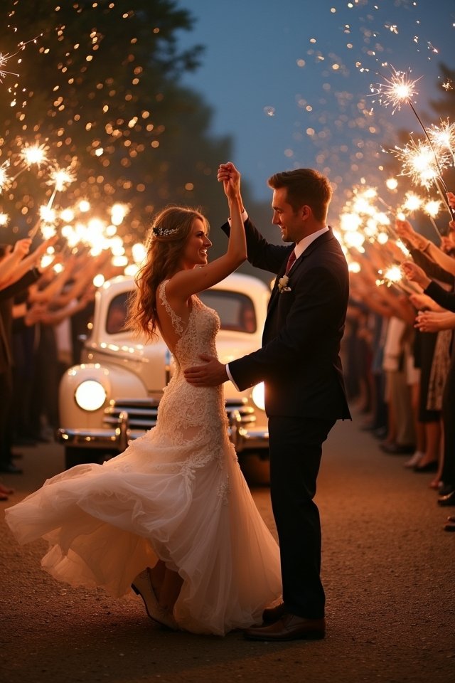 memorable sparkling confetti exit