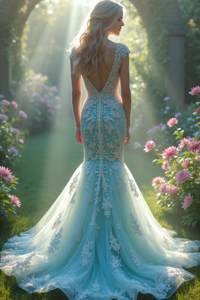 mermaid gown with beading