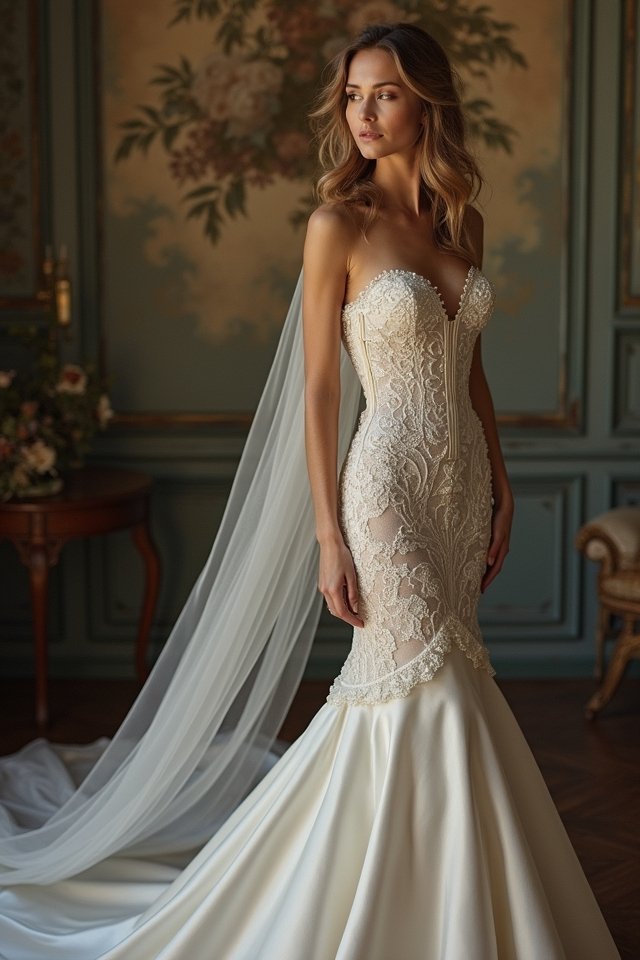 mermaid gown with corset
