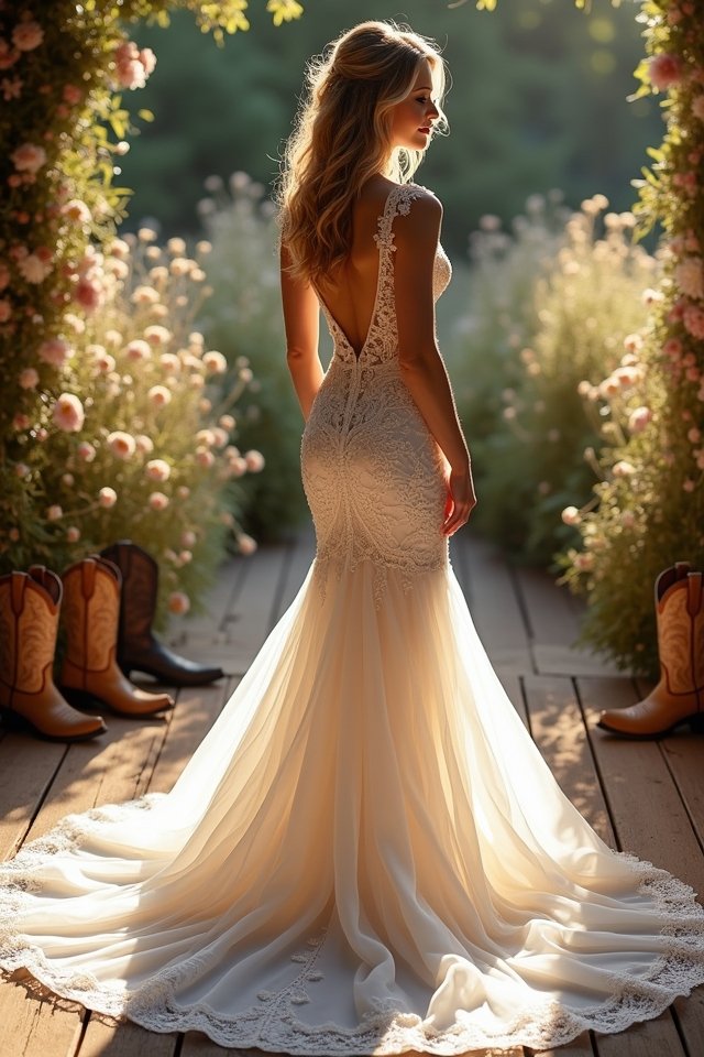 mermaid gown with lace