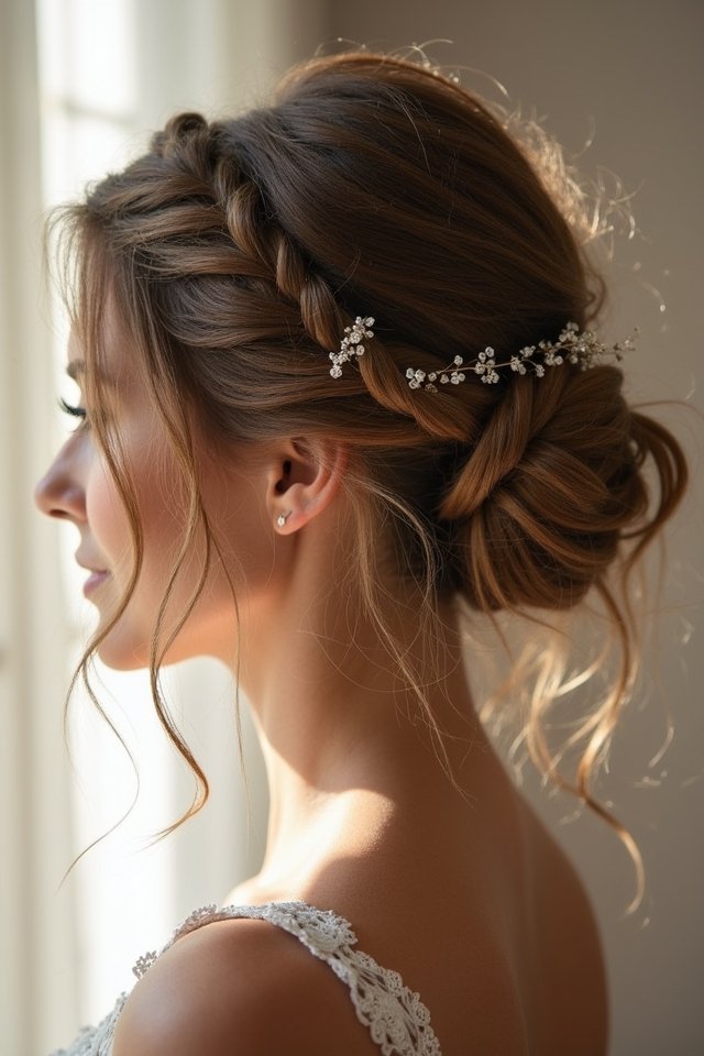 messy braided updo style