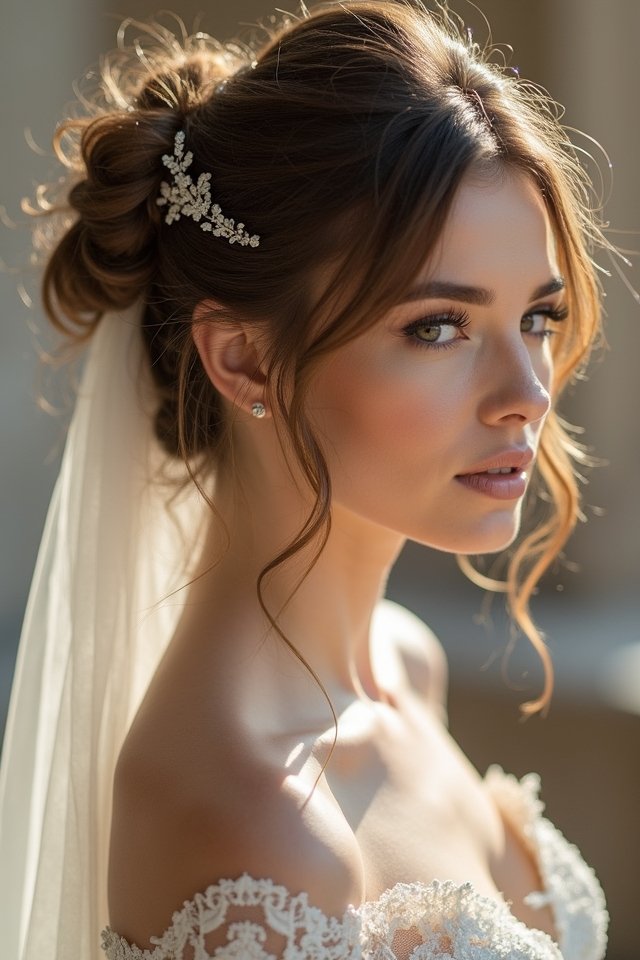 messy bun with elegance