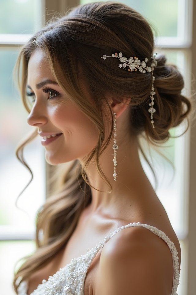 messy bun with pins