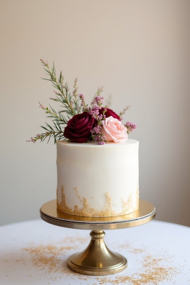 metallic elegance for cakes