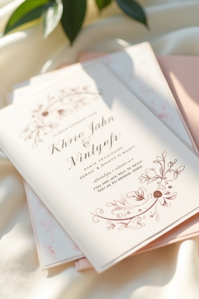 metallic foil wedding invitations