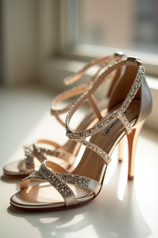 metallic heels for brides