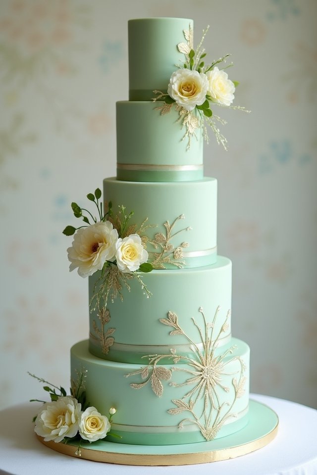 metallic pastel green elegance