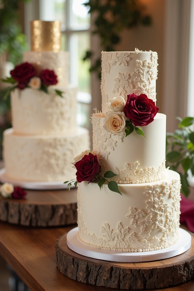 metallic wedding cake accents