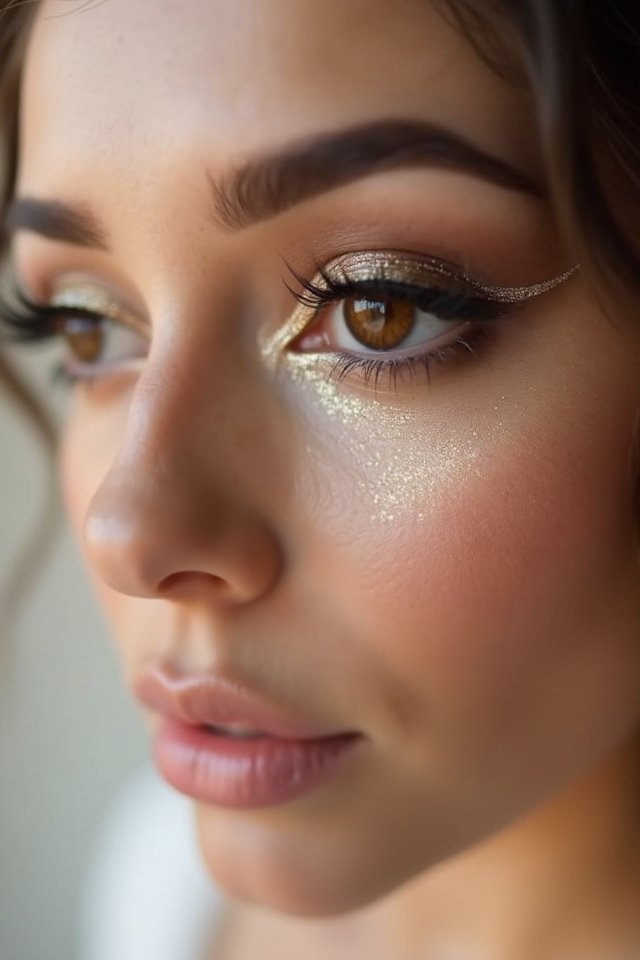 metallic wedding makeup accents