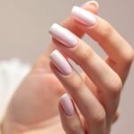 minimalist bridal pearl nails