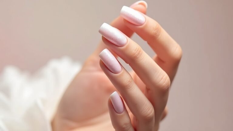 minimalist bridal pearl nails