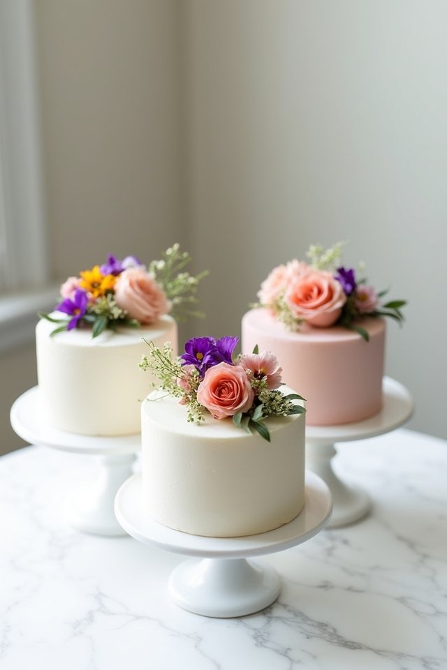 minimalist cake with blossoms