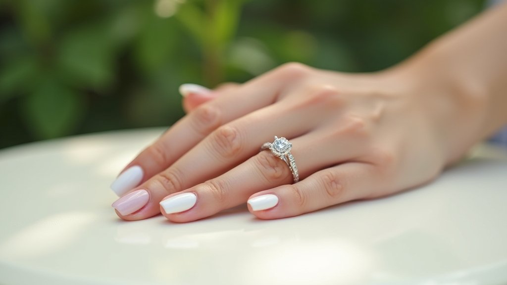 minimalist engagement announcement nails