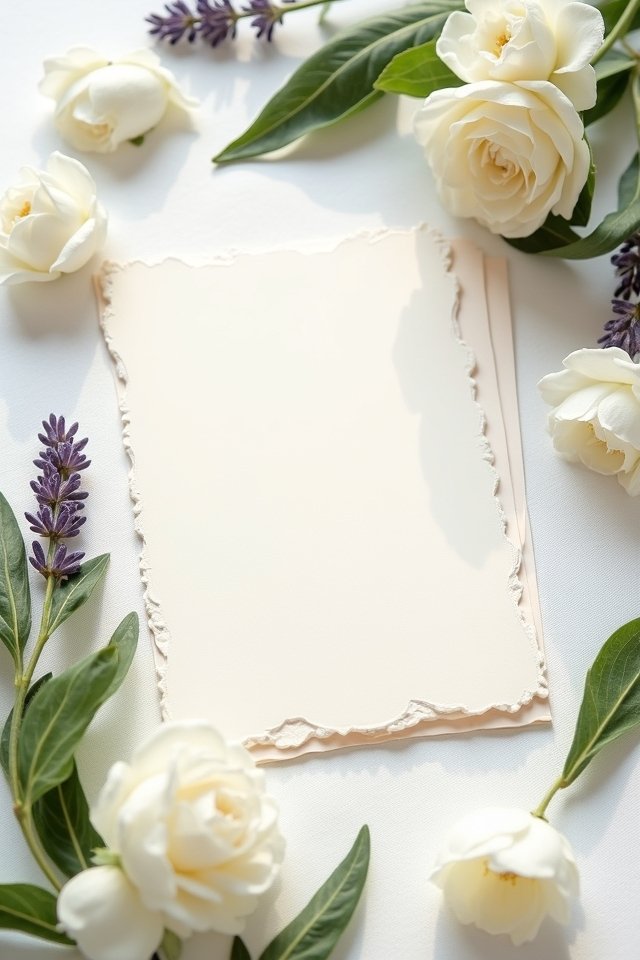 minimalist floral wedding invitations