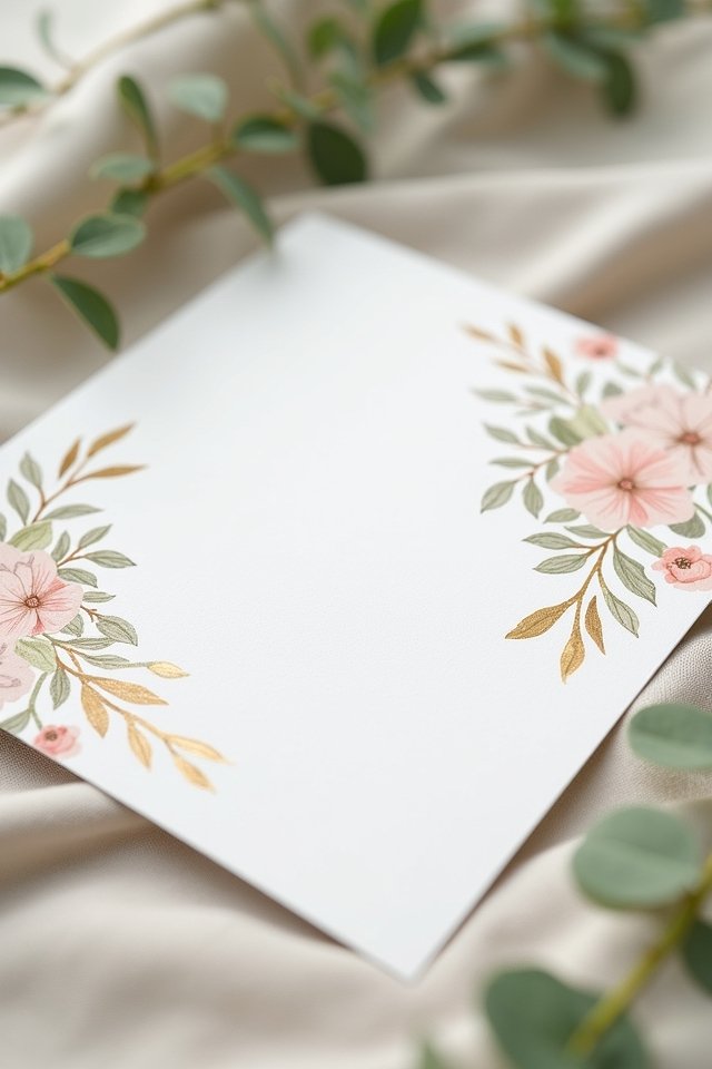 minimalist floral wedding invitations