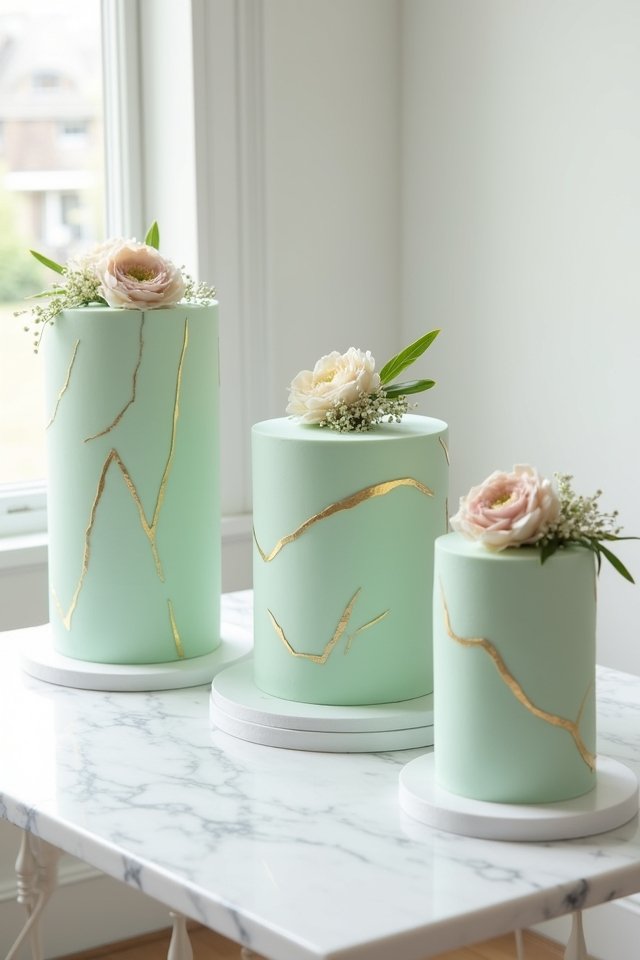 minimalist geometric wedding cake