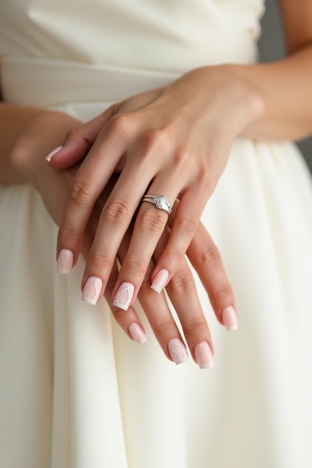 minimalist geometric wedding nails