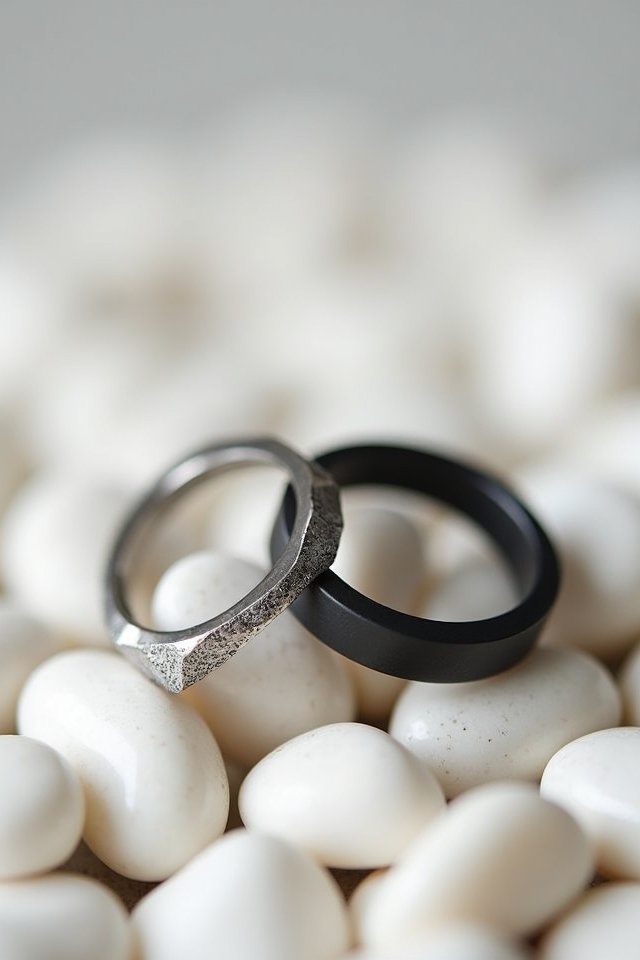 minimalist geometric wedding rings
