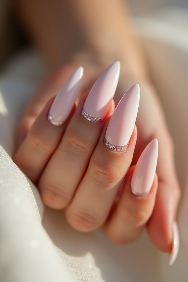 minimalist glitter nail accents