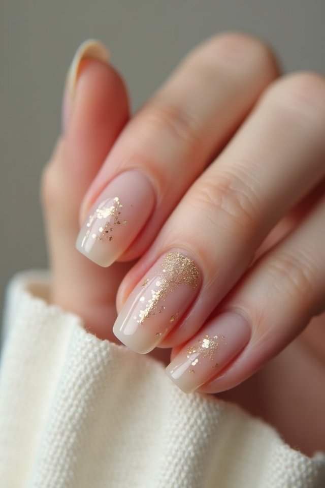 minimalist gold foil nails
