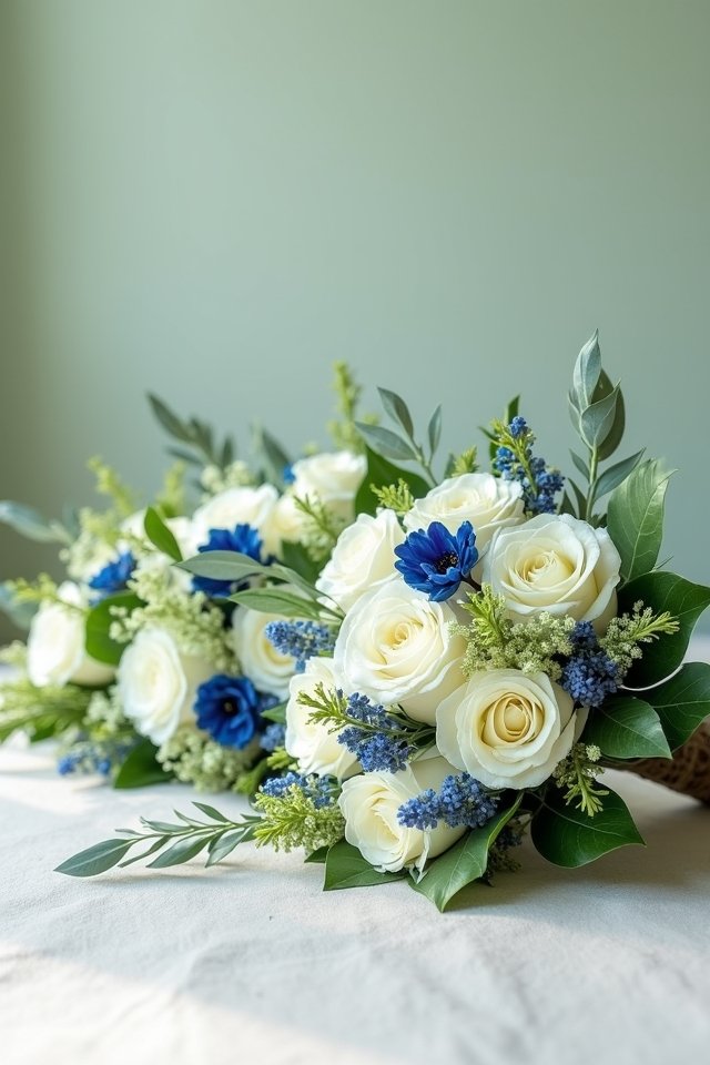 minimalist greenery with blue