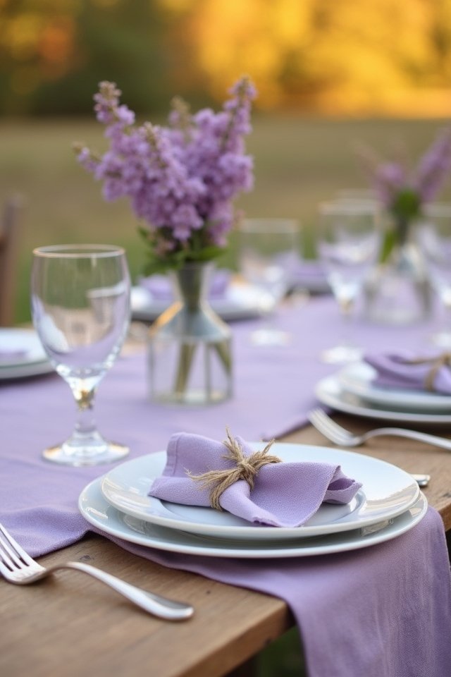 minimalist lilac wedding decor