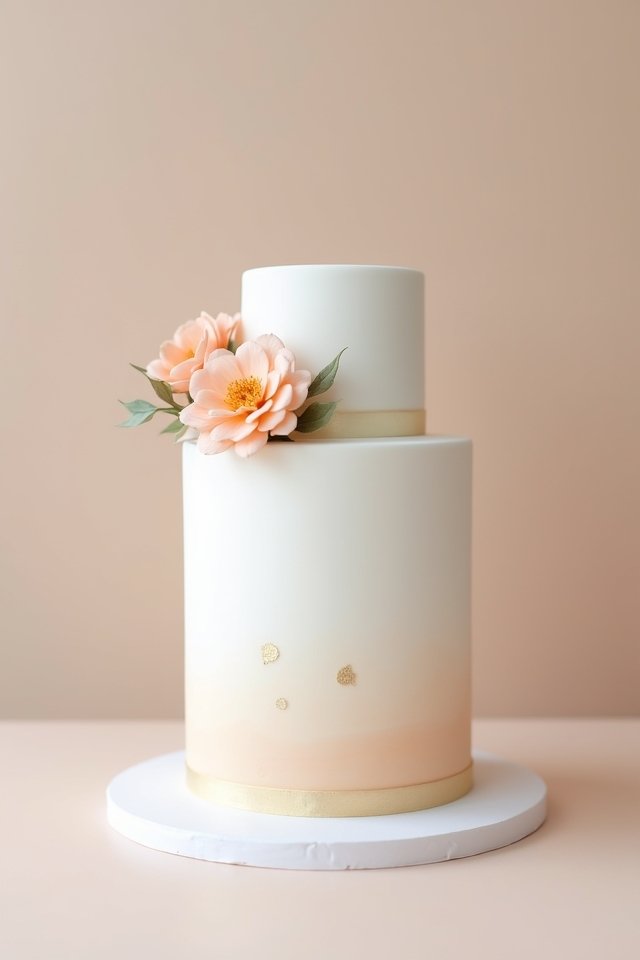 minimalist peach ombre cake