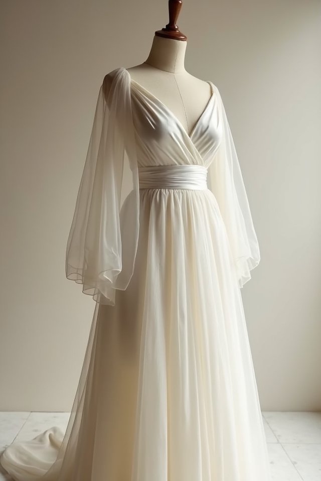 minimalist tulle satin elegance