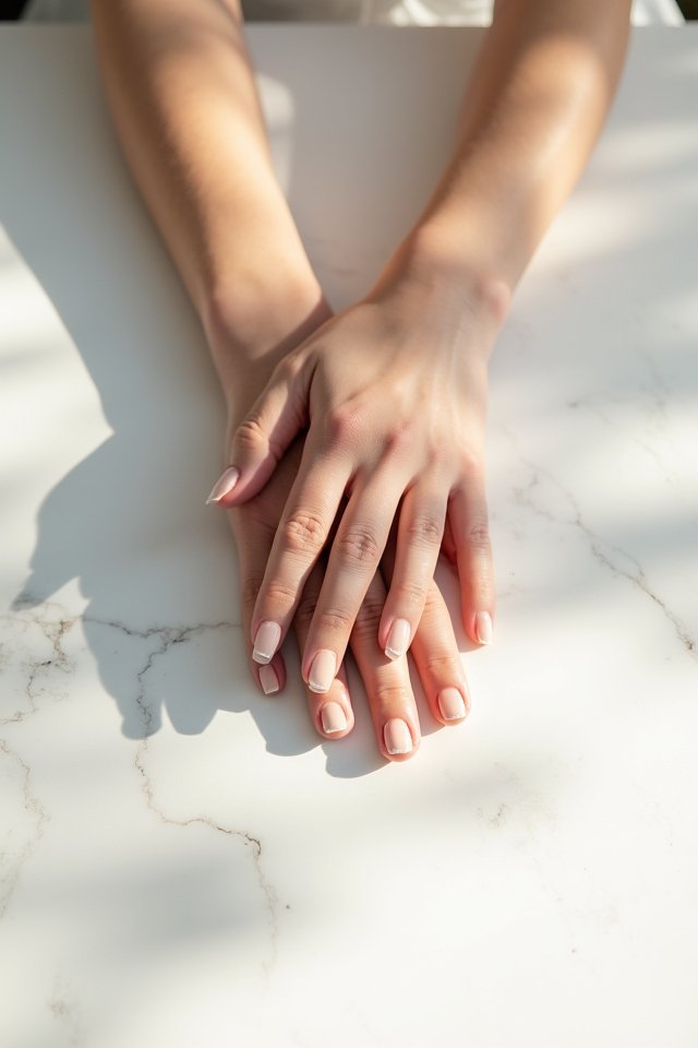 minimalist white nail art