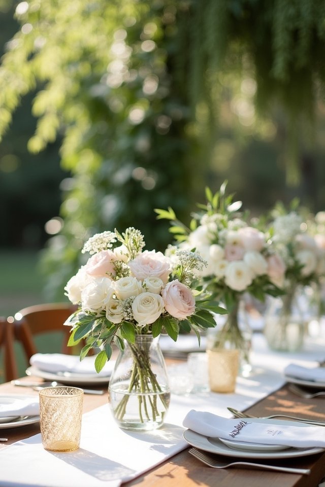 minimalistic floral wedding arrangements